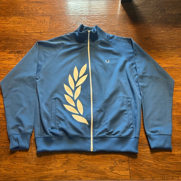 Vintage Fread Perry Tracksuit Hoodie Full Zip Big logo size large - Picture 13 of 15